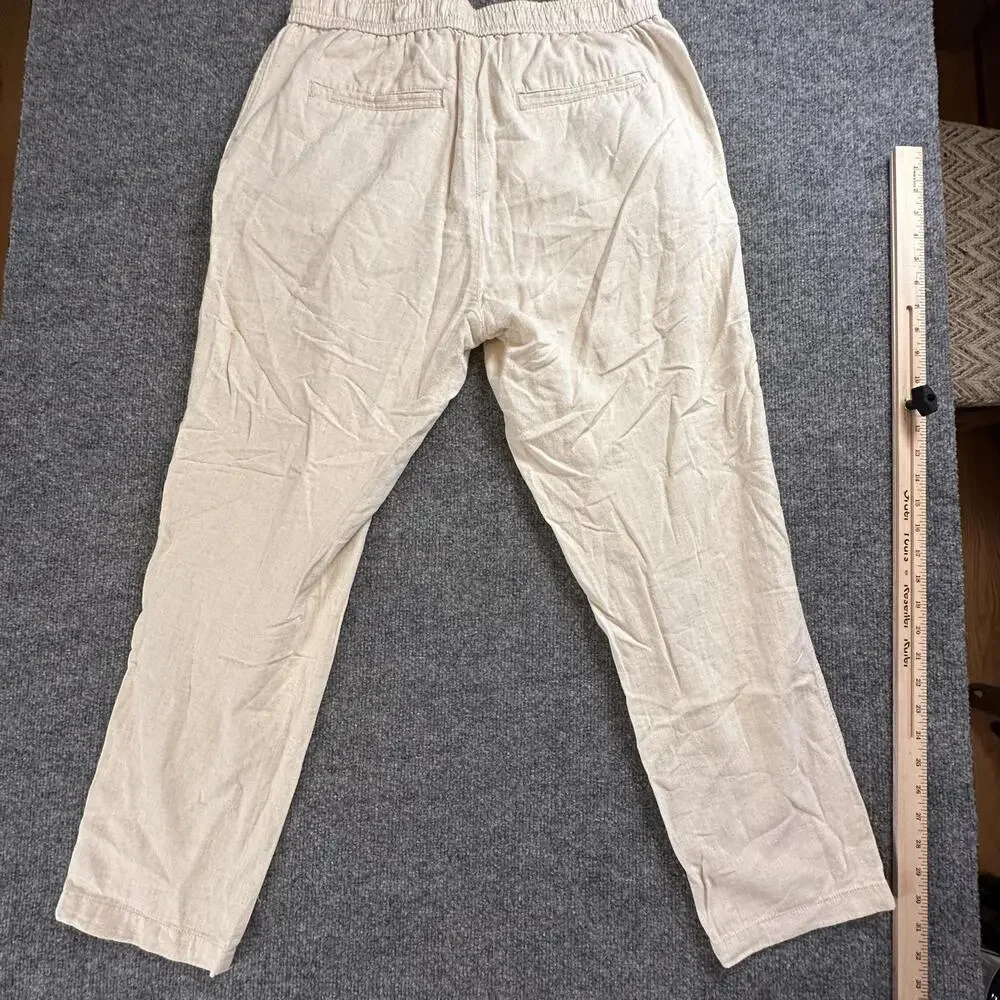 Zara Beige‎ Women's Casual Pants with Drawstring Waist - 89